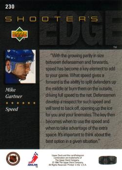 1994-95 Upper Deck #230 Mike Gartner Back