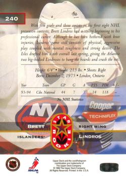 1994-95 Upper Deck #240 Brett Lindros Back