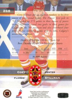 1994-95 Upper Deck #268 Cory Stillman Back