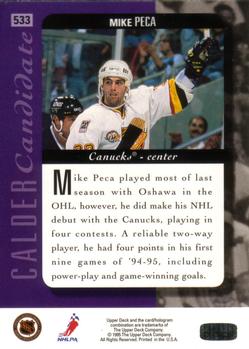 1994-95 Upper Deck #533 Mike Peca Back