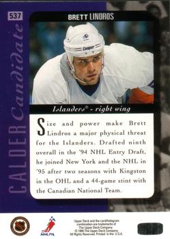 1994-95 Upper Deck #537 Brett Lindros Back