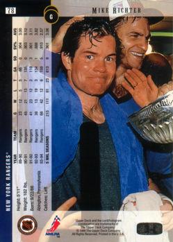 1994-95 Upper Deck #78 Mike Richter Back