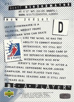 1994-95 Upper Deck Be a Player #R37 Scott Niedermayer Back