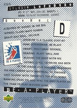 1994-95 Upper Deck Be a Player #R66 Sylvain Lefebvre Back