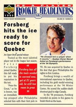 1994-95 Upper Deck Be a Player #R152 Peter Forsberg Front