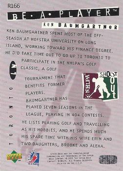 1994-95 Upper Deck Be a Player #R166 Ken Baumgartner Back
