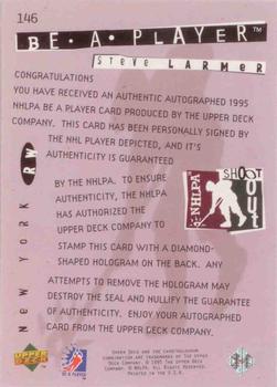 1994-95 Upper Deck Be a Player - Autographs #146 Steve Larmer Back