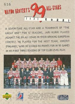 1994-95 Upper Deck Be a Player - Wayne Gretzky's 99 All-Stars #G16 Jari Kurri Back