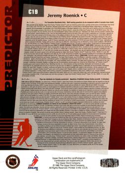 1994-95 Upper Deck - Predictors Canadian #C19 Jeremy Roenick Back