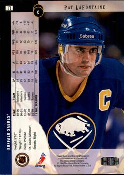 1994-95 Upper Deck - Electric Ice #17 Pat LaFontaine Back
