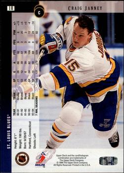 1994-95 Upper Deck - Electric Ice #18 Craig Janney Back