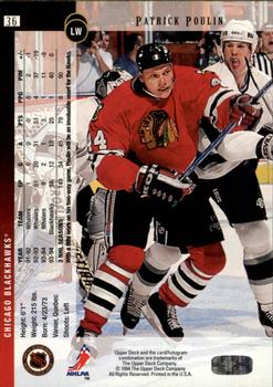 1994-95 Upper Deck - Electric Ice #36 Patrick Poulin Back