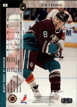 1994-95 Upper Deck - Electric Ice #38 Tim Sweeney Back