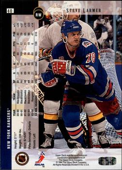 1994-95 Upper Deck - Electric Ice #40 Steve Larmer Back