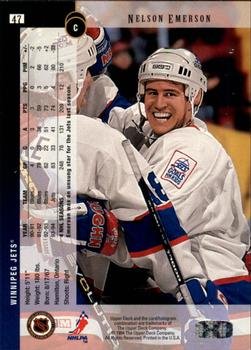 1994-95 Upper Deck - Electric Ice #47 Nelson Emerson Back