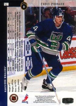 1994-95 Upper Deck - Electric Ice #52 Chris Pronger Back