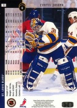 1994-95 Upper Deck - Electric Ice #91 Curtis Joseph Back
