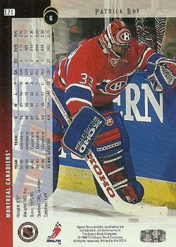 1994-95 Upper Deck - Electric Ice #121 Patrick Roy Back