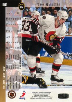 1994-95 Upper Deck - Electric Ice #196 Troy Mallette Back