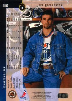 1994-95 Upper Deck - Electric Ice #215 Luke Richardson Back