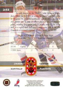 1994-95 Upper Deck - Electric Ice #242 Jason Allison Back