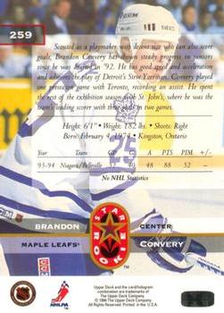 1994-95 Upper Deck - Electric Ice #259 Brandon Convery Back