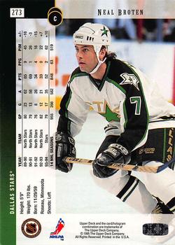 1994-95 Upper Deck - Electric Ice #273 Neal Broten Back
