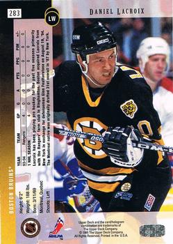 1994-95 Upper Deck - Electric Ice #283 Daniel Lacroix Back