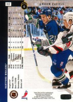 1994-95 Upper Deck - Electric Ice #317 Andrew Cassels Back