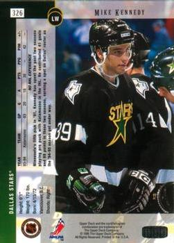 1994-95 Upper Deck - Electric Ice #326 Mike Kennedy Back