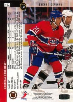 1994-95 Upper Deck - Electric Ice #402 Pierre Sevigny Back