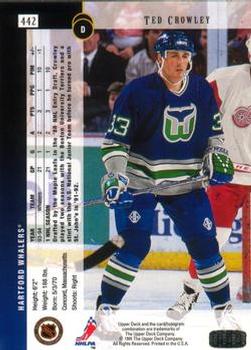 1994-95 Upper Deck - Electric Ice #442 Ted Crowley Back