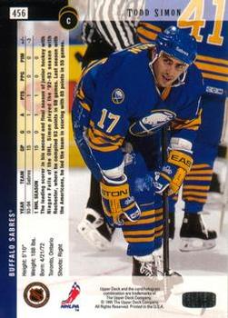 1994-95 Upper Deck - Electric Ice #456 Todd Simon Back