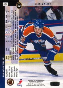 1994-95 Upper Deck - Electric Ice #472 Kirk Maltby Back