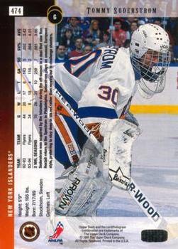 1994-95 Upper Deck - Electric Ice #474 Tommy Soderstrom Back