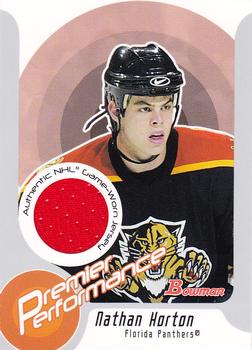 2003-04 Bowman Draft Picks and Prospects - Premier Performance Jerseys #PP-NH Nathan Horton Front