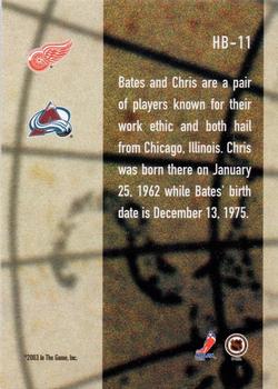 2003-04 In The Game Action - Homeboys #HB-11 Bates Battaglia / Chris Chelios Back