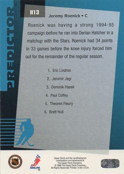 1994-95 Upper Deck - Predictors Hobby Silver Exchange #H13 Jeremy Roenick Back