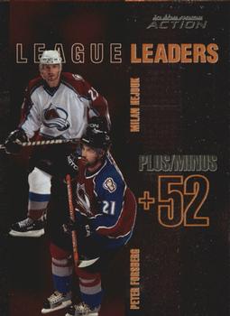 2003-04 In The Game Action - League Leaders #LL-1 Peter Forsberg / Milan Hejduk Front
