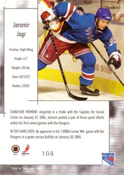 2003-04 In The Game Used Signature Series - Gold #108 Jaromir Jagr Back