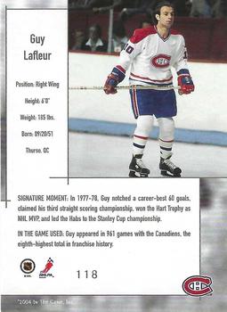 2003-04 In The Game Used Signature Series - Gold #118 Guy Lafleur Back
