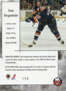 2003-04 In The Game Used Signature Series - Gold #154 Sean Bergenheim Back
