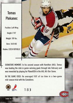 2003-04 In The Game Used Signature Series - Gold #183 Tomas Plekanec Back
