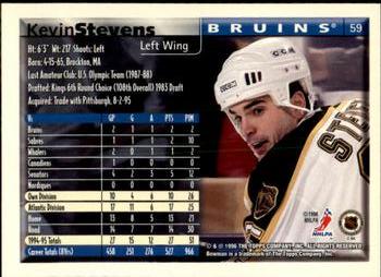 1995-96 Bowman #59 Kevin Stevens Back