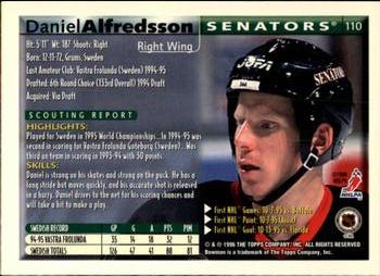1995-96 Bowman #110 Daniel Alfredsson Back