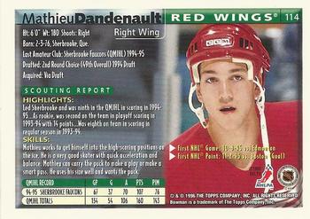 1995-96 Bowman #114 Mathieu Dandenault Back