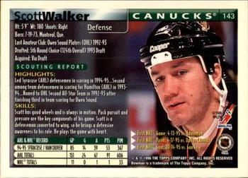 1995-96 Bowman #143 Scott Walker Back