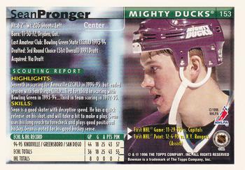 1995-96 Bowman #153 Sean Pronger Back