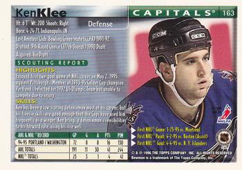 1995-96 Bowman #163 Ken Klee Back