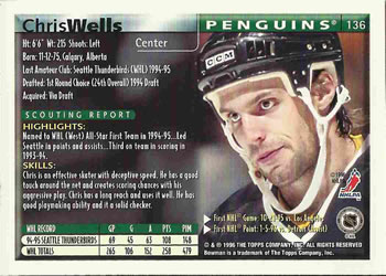 1995-96 Bowman #136 Chris Wells Back